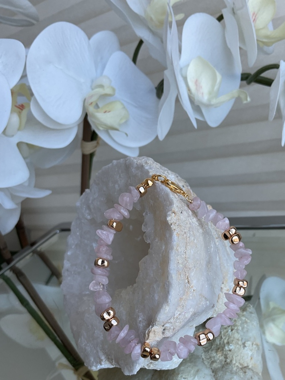 Grounding Rose Quartz Bracelet - Picture 3 of 6